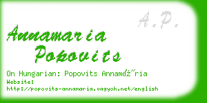 annamaria popovits business card